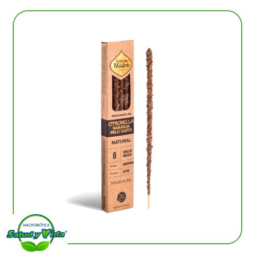Incienso natural citronela naranja palo santo 8 u Sagrada Madre