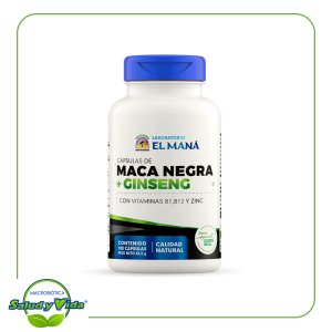 Maca negra con ginseng 100 cap El Mana