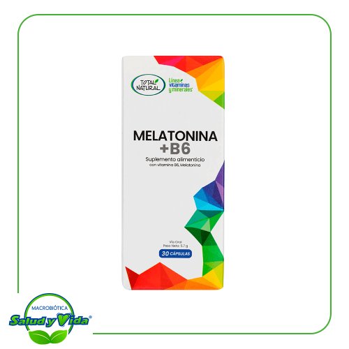 Melatonina + B6 30 cap Total Natural