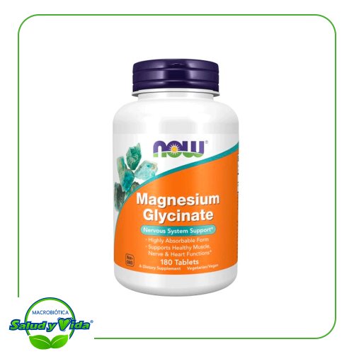Glicinato de magnesio 2000 mg 180 tab Now